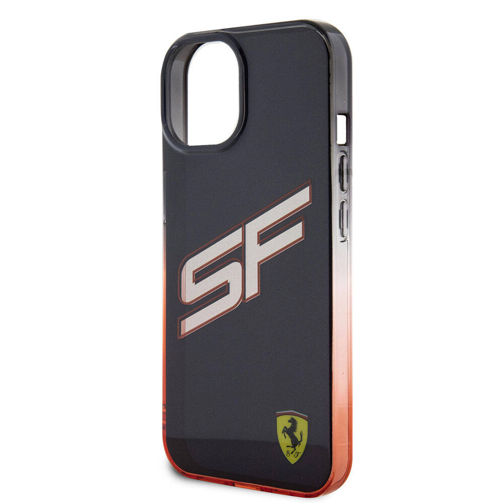 iPhone 15 Kılıf Ferrari Orijinal Lisanslı Transparan SF Yazılı Kenarları Renk Geçişli Kılıf