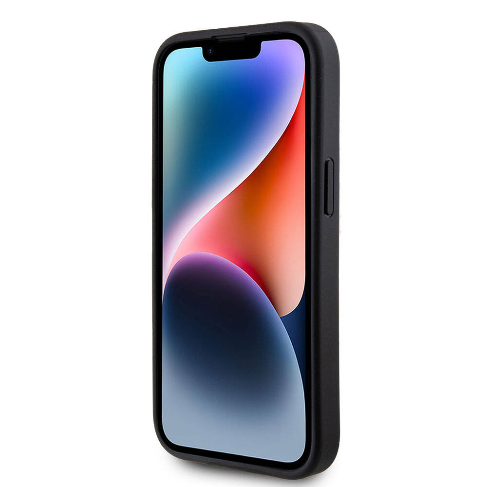 iPhone 15 Kılıf Guess Orijinal Lisanslı 4G Büyük Metal Logolu Glitter Kılıf