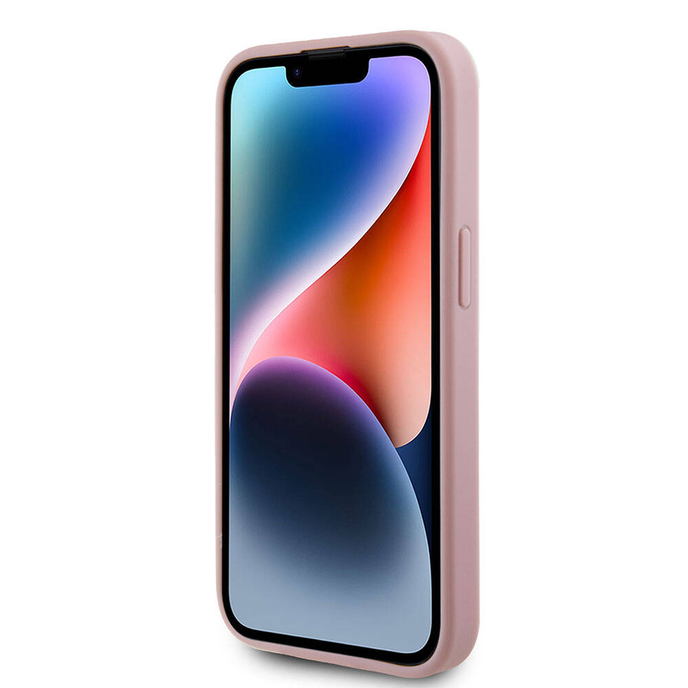 iPhone 15 Kılıf Guess Orijinal Lisanslı 4G Büyük Metal Logolu Glitter Kılıf