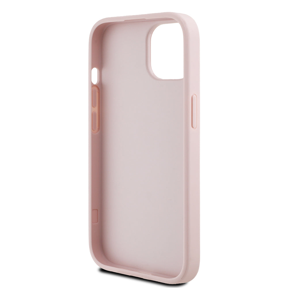 iPhone 15 Kılıf Guess Orijinal Lisanslı Gül Baskılı Büyük Metal Logo Dizaynlı Kılıf