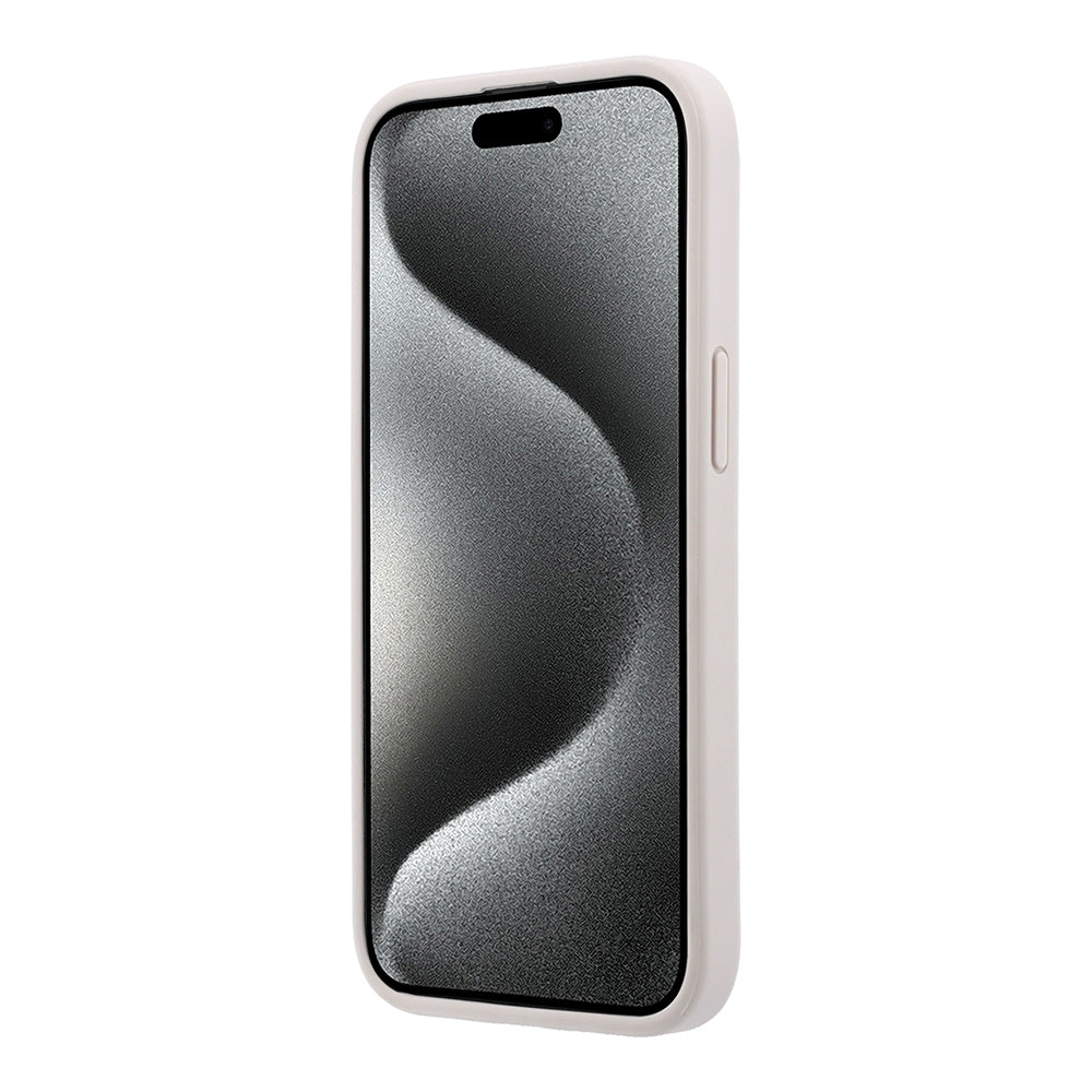 iPhone 15 Kılıf Guess Orijinal Lisanslı M-safe Kabartmalı 4G Desenli Yazı Logolu Kılıf