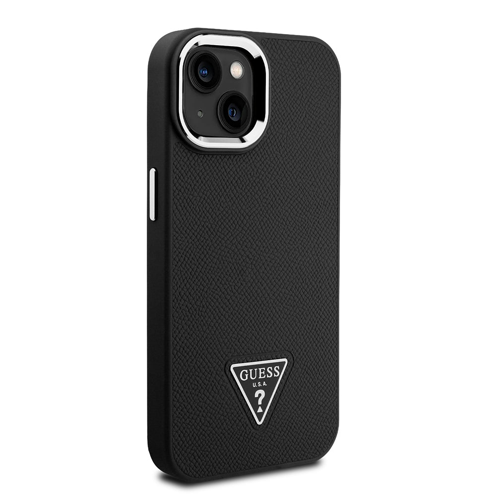 iPhone 15 Kılıf Guess Orijinal Lisanslı M-safe Şarj Özellikli Grained Triangle Kılıf