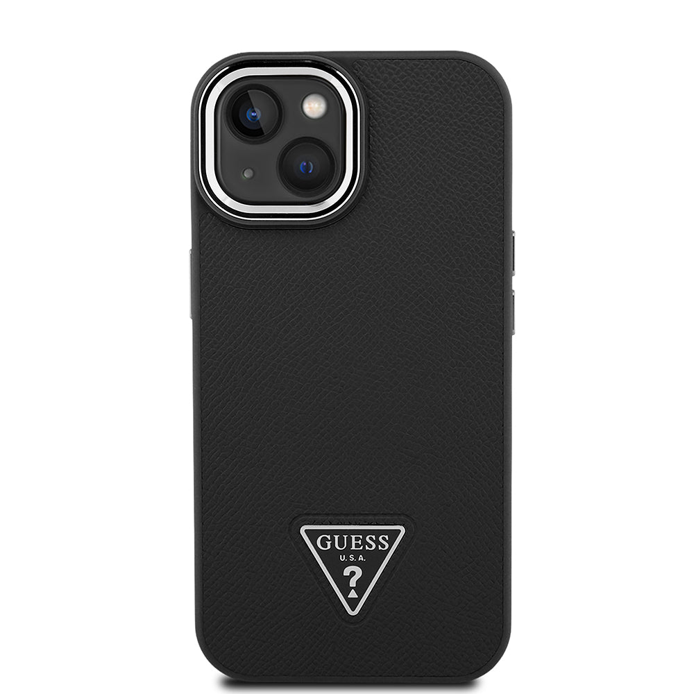 iPhone 15 Kılıf Guess Orijinal Lisanslı M-safe Şarj Özellikli Grained Triangle Kılıf