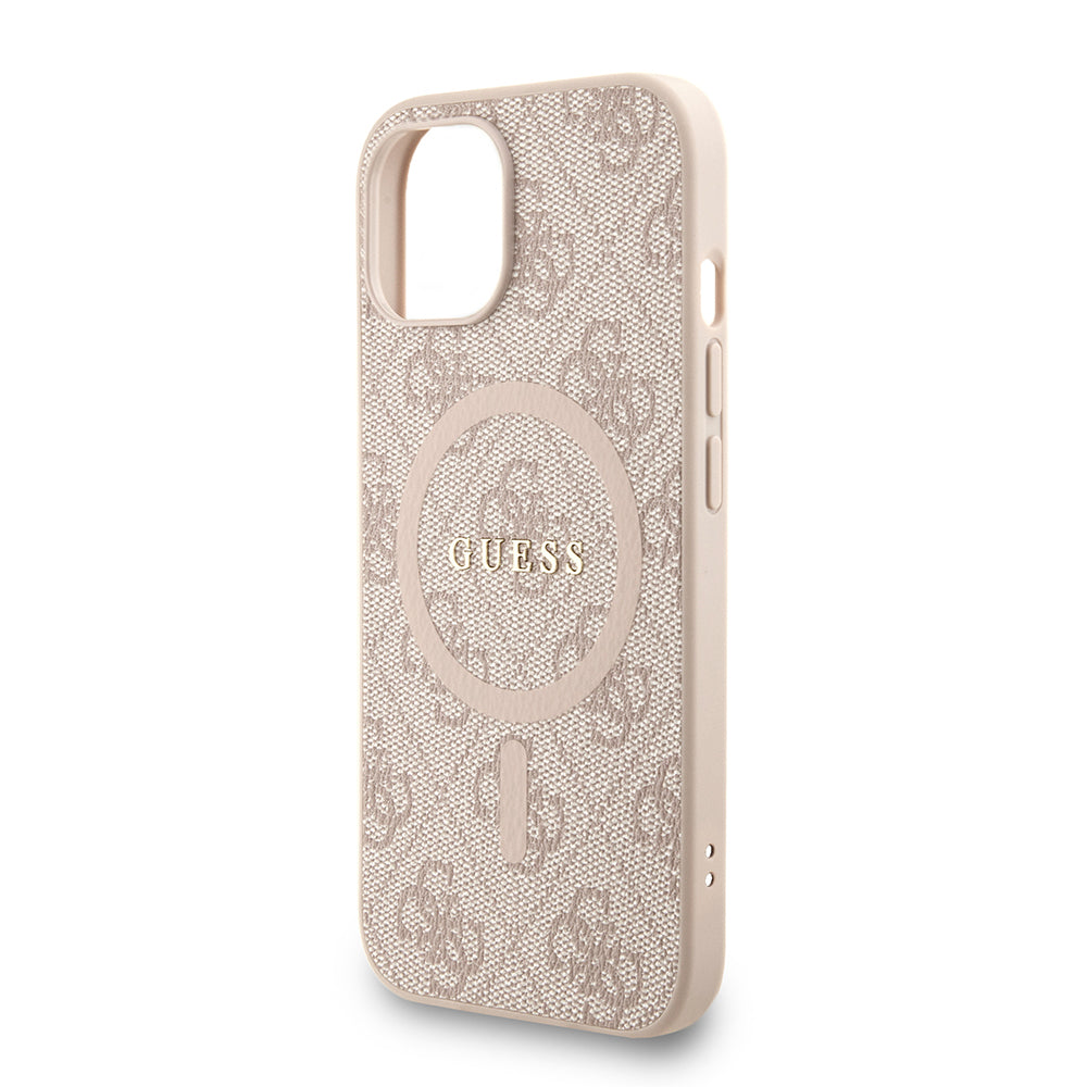 iPhone 15 Kılıf Guess Orijinal Lisanslı M-safe Şarj Özellikli PU Deri Bilek Askı İpli Yazı Logolu Kılıf