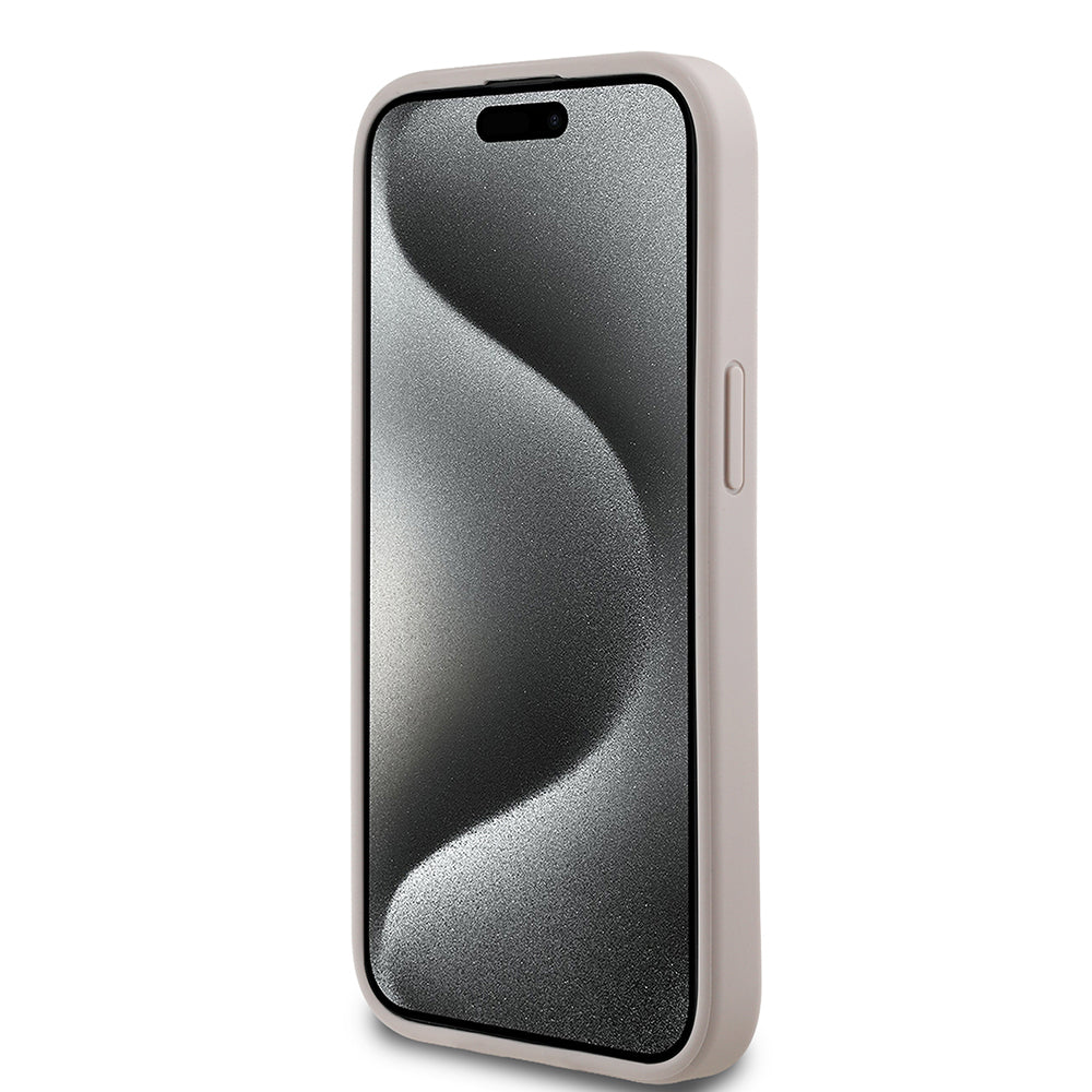 iPhone 15 Kılıf Guess Orijinal Lisanslı M-safe Şarj Özellikli Yazı Logolu Circle Classic Kılıf