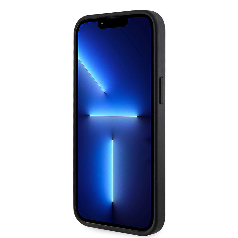 iPhone 15 Kılıf Guess Orijinal Lisanslı M-safe Şarj Özellikli 4G Desenli Çizgili Kartlıklı Kılıf