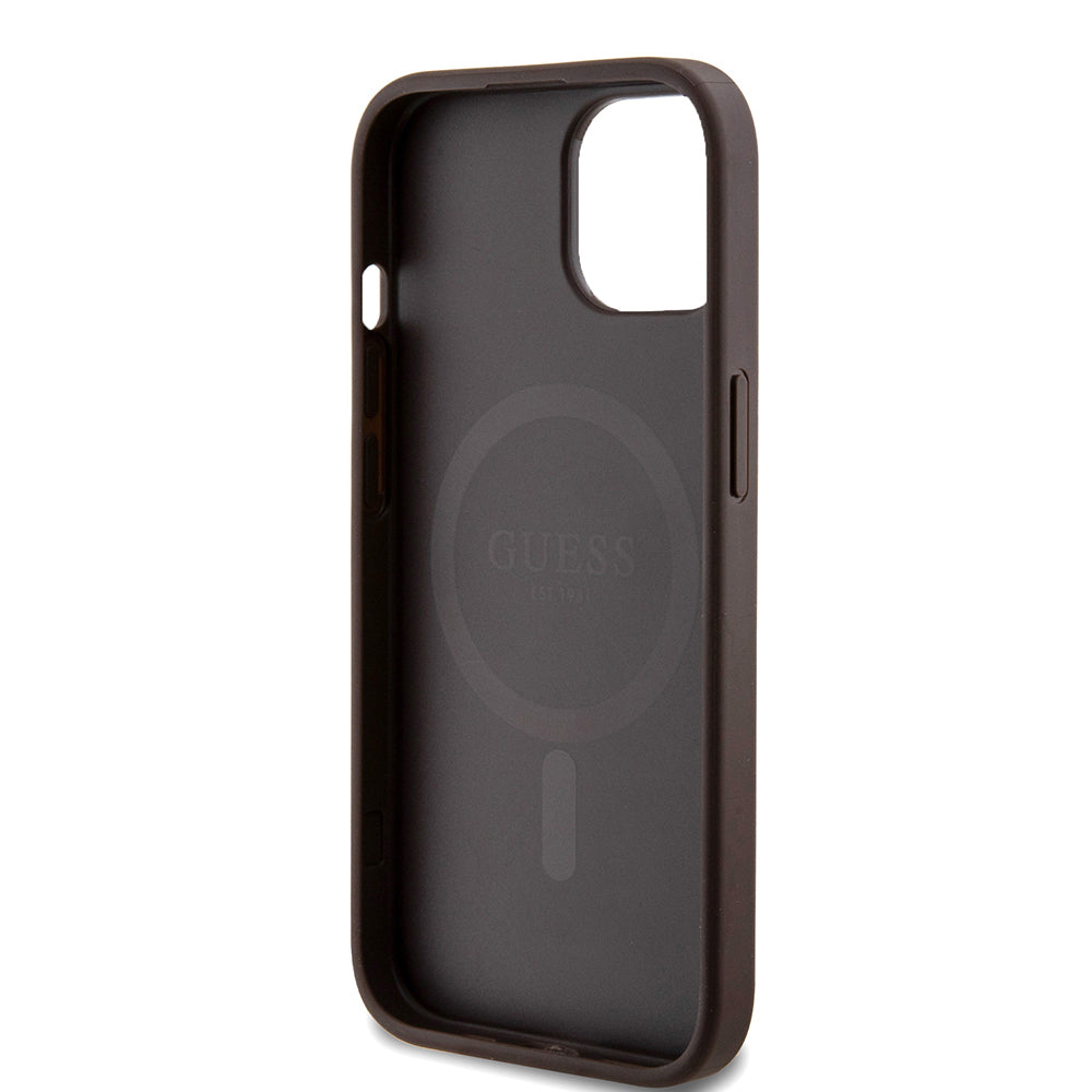 iPhone 15 Kılıf Guess Orijinal Lisanslı M-safe Şarj Özellikli Small 4G Classic Kılıf