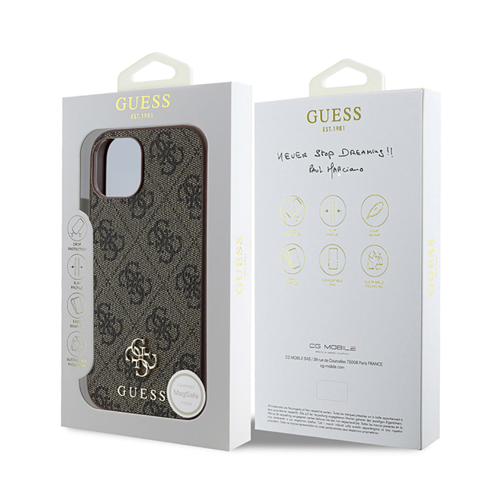 iPhone 15 Kılıf Guess Orijinal Lisanslı M-safe Şarj Özellikli Small 4G Classic Kılıf