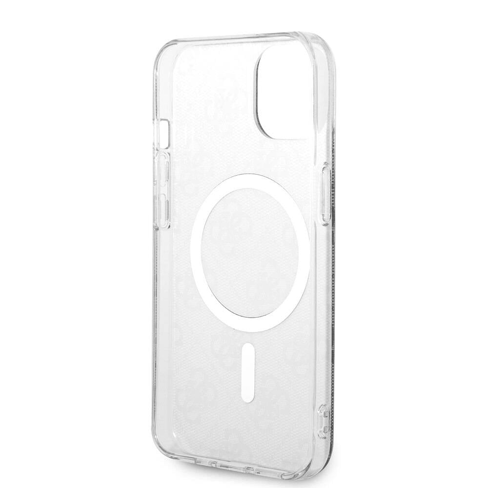 iPhone 15 Kılıf Guess Orijinal Lisanslı M-safe Şarj Özellikli Yazı Logolu 4G Desenli Kılıf