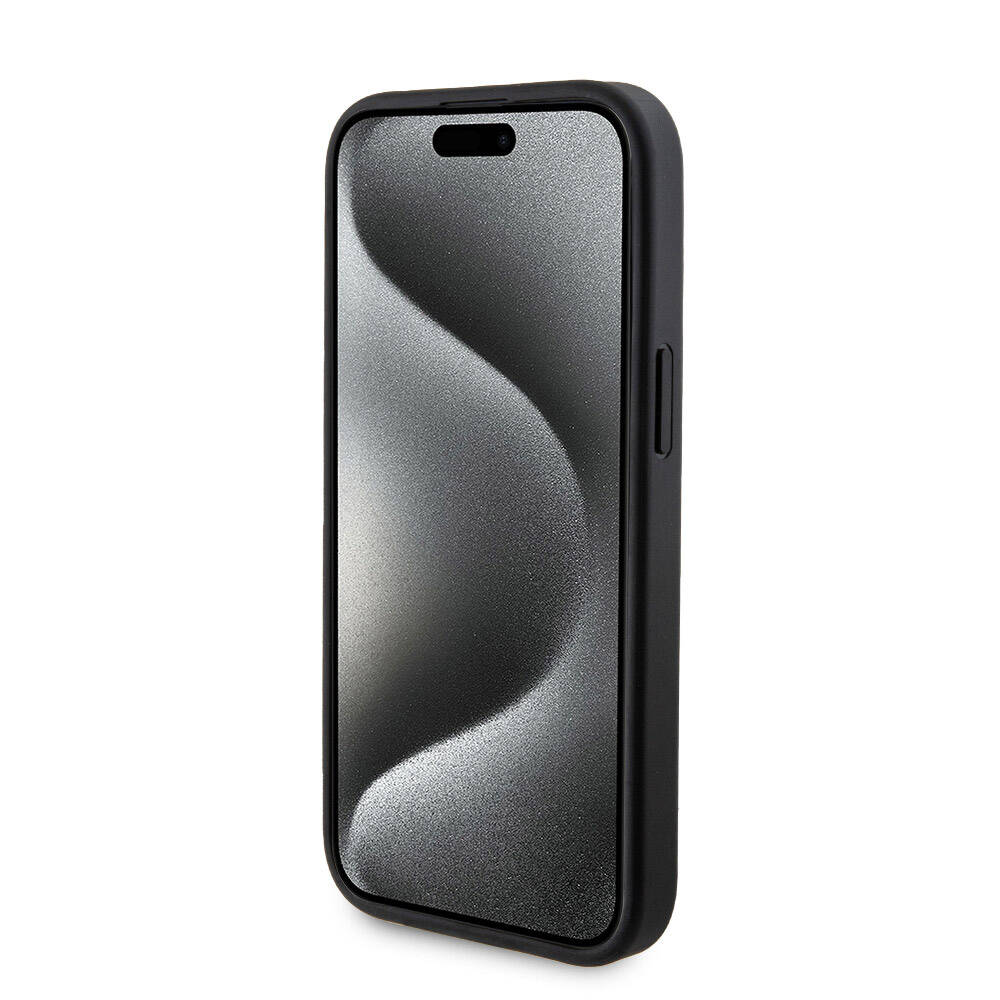 iPhone 15 Kılıf Guess Orijinal Lisanslı M-safe Şarj Özellikli Yazı Logolu 4G Desenli Kılıf + Powerbank 5000mAh 2in1 Set