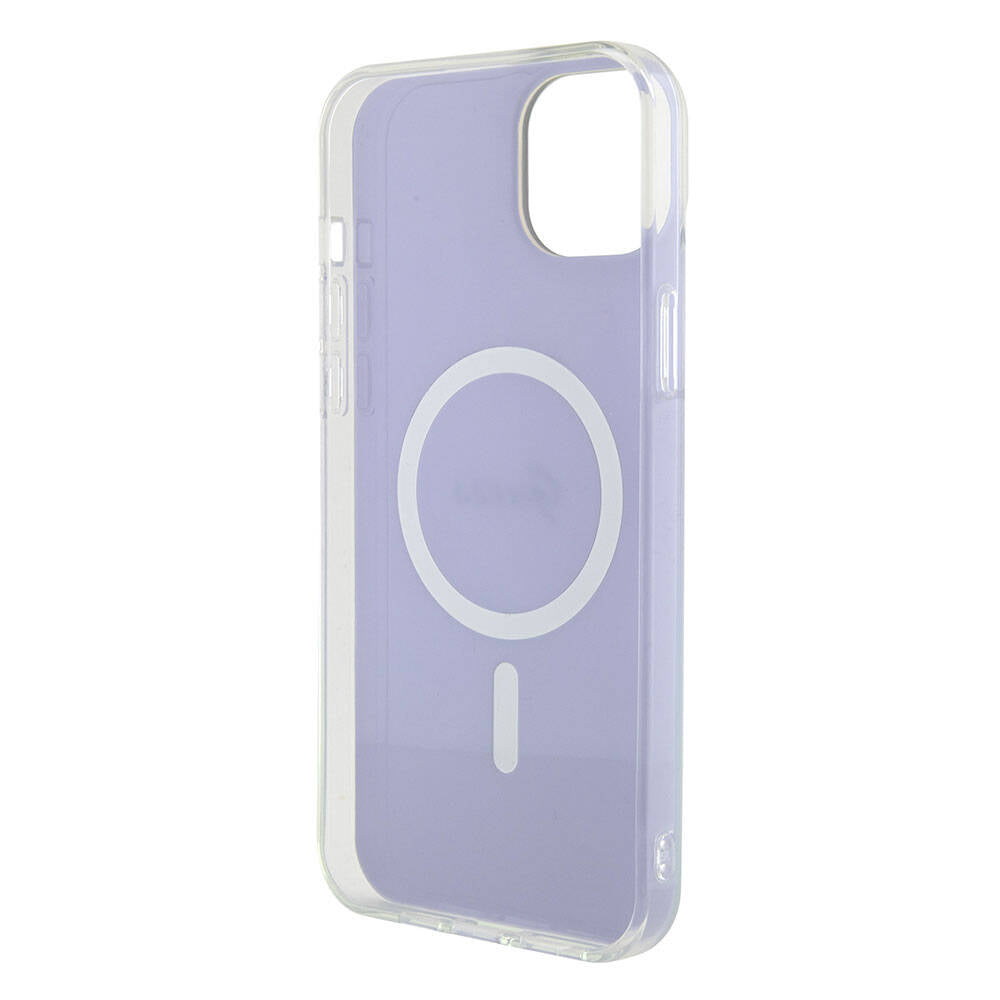 iPhone 15 Kılıf Guess Orijinal Lisanslı M-safe Şarj Özellikli Yazı Logolu Iridescent Kılıf