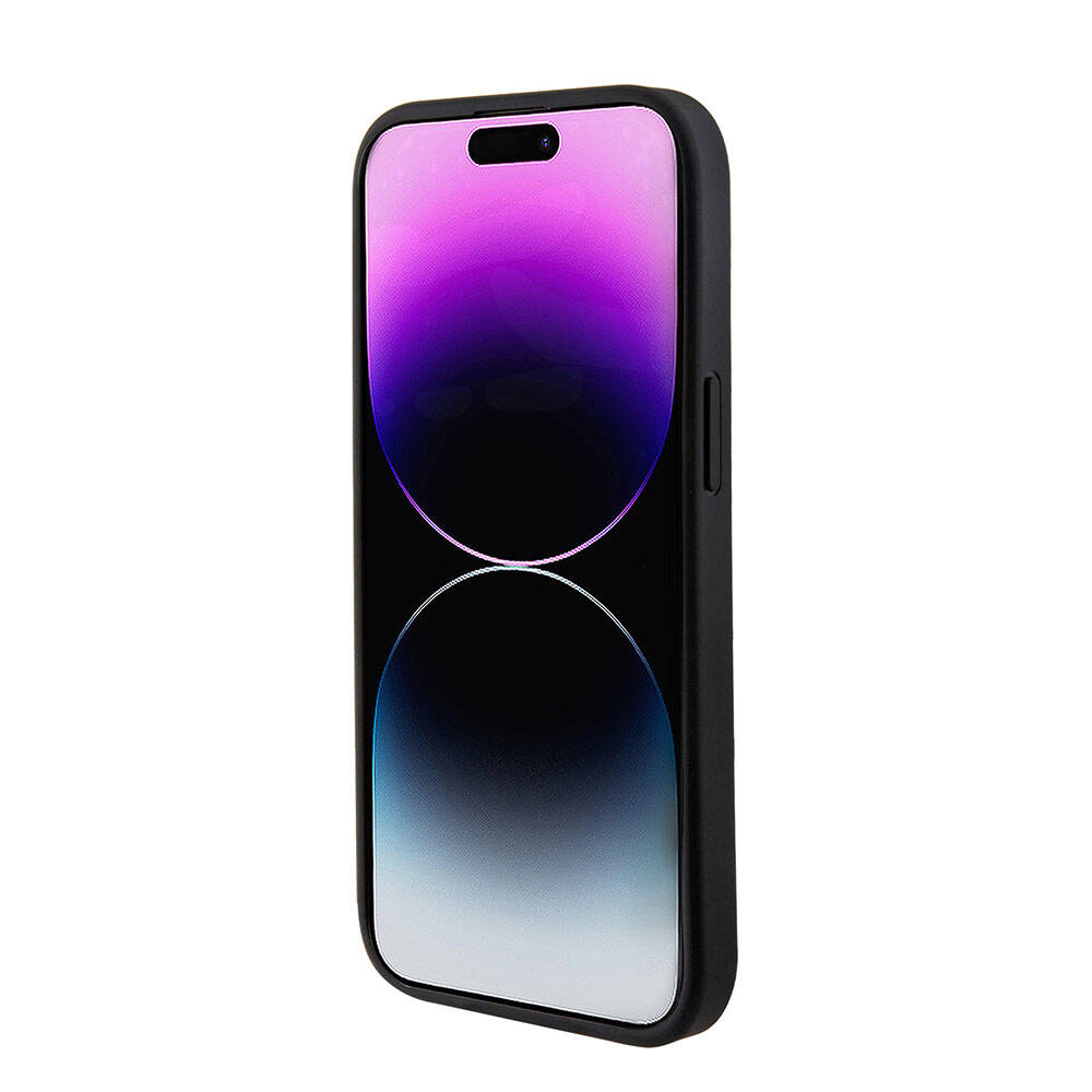 iPhone 15 Kılıf Guess Orijinal Lisanslı M-safe Şarj Özellikli Yazı Logolu Saffiano Kılıf