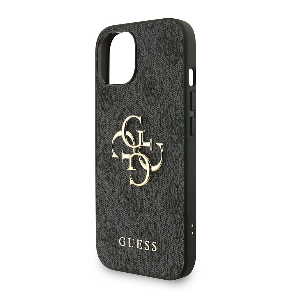 iPhone 15 Kılıf Guess Orijinal Lisanslı PU Deri Bilek Askı İpli Metal Büyük 4G ve Yazı Logolu Kılıf