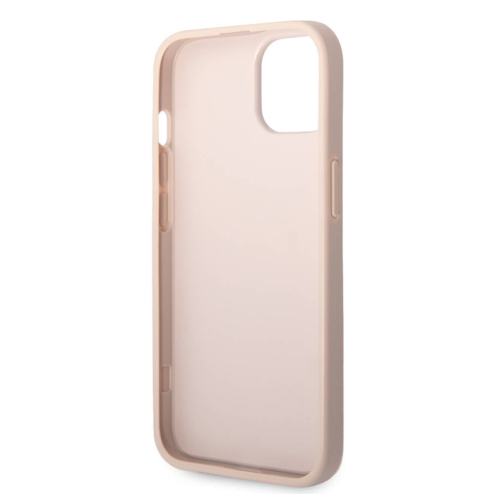 iPhone 15 Kılıf Guess Orijinal Lisanslı PU Deri Yazı ve 4G Metal Logolu Desenli Kılıf