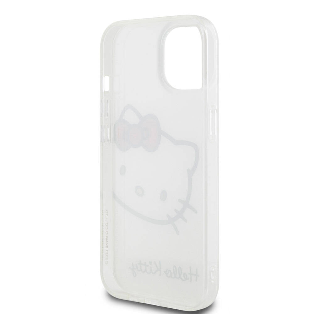 iPhone 15 Kılıf Hello Kitty Orijinal Lisanslı Yazı ve İkonik Logolu Kitty Head Kılıf