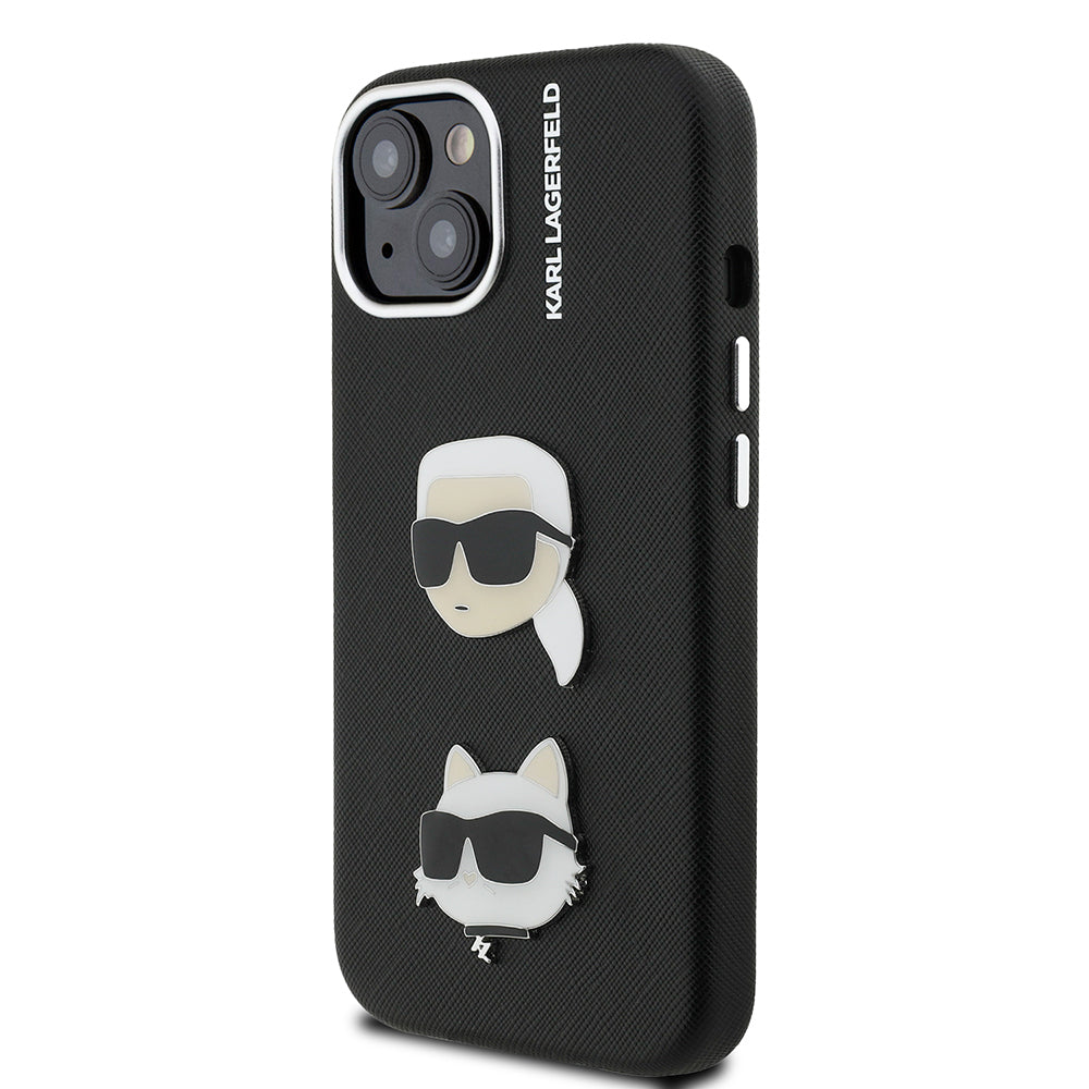 iPhone 15 Kılıf Karl Lagerfeld Orijinal Lisanslı K&C Heads Pin Kılıf