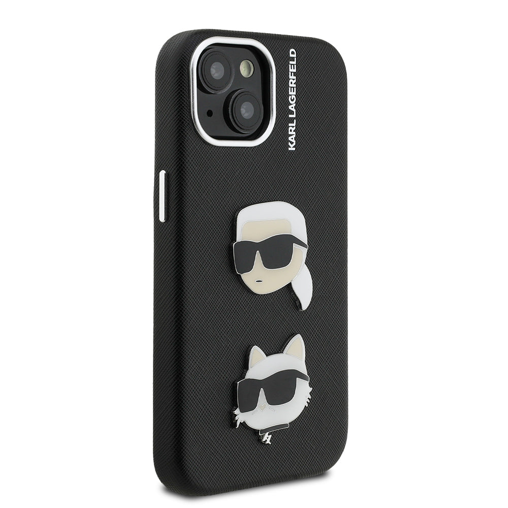 iPhone 15 Kılıf Karl Lagerfeld Orijinal Lisanslı K&C Heads Pin Kılıf