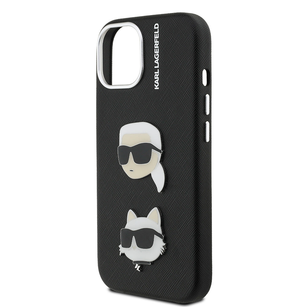 iPhone 15 Kılıf Karl Lagerfeld Orijinal Lisanslı K&C Heads Pin Kılıf