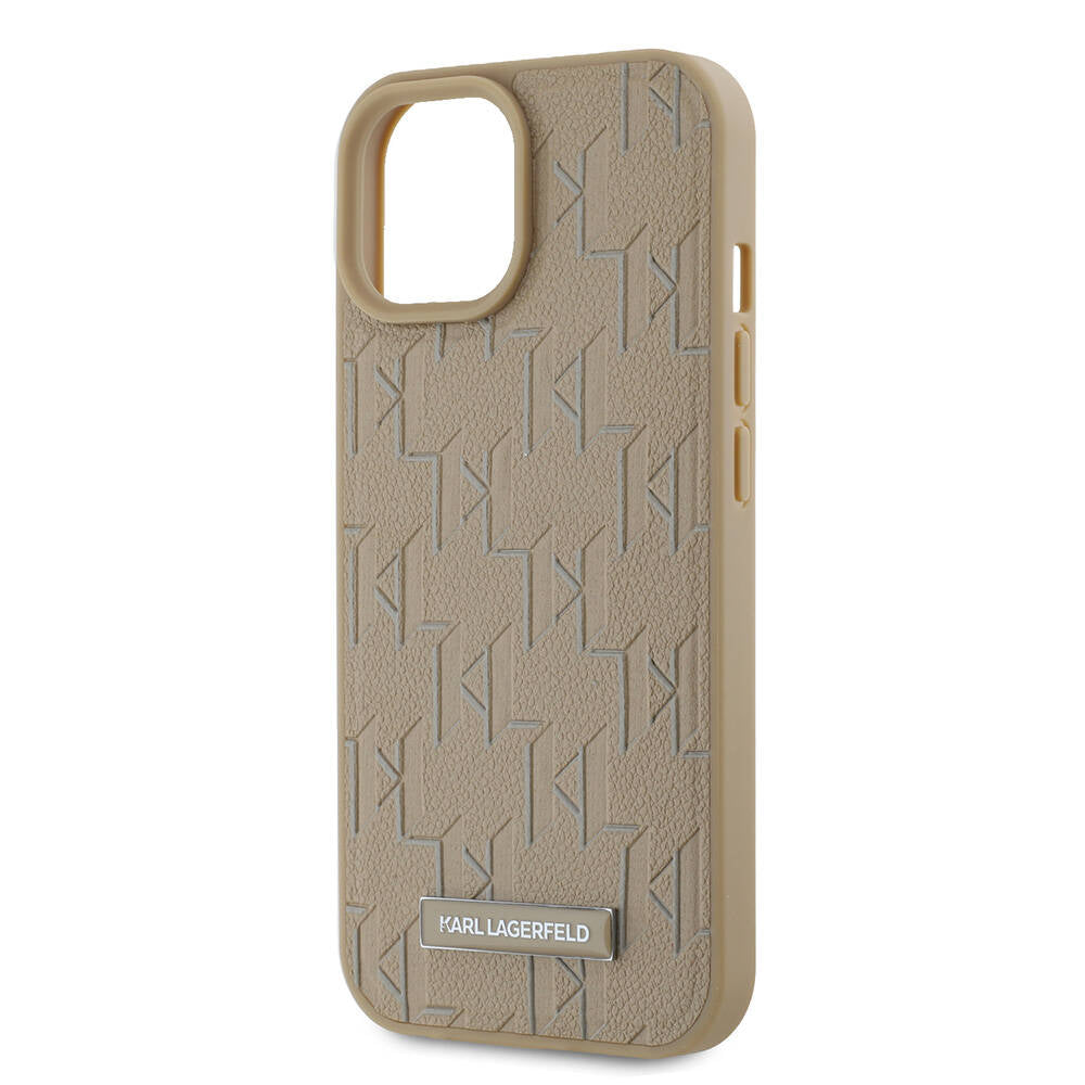 iPhone 15 Kılıf Karl Lagerfeld Orijinal Lisanslı M-safe Şarj Özellikli KL Yazılı Hot Stamp Kılıf