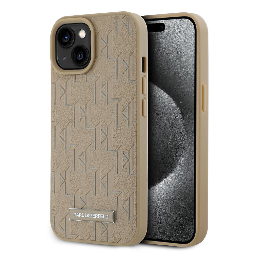 iPhone 15 Kılıf Karl Lagerfeld Orijinal Lisanslı M-safe Şarj Özellikli KL Yazılı Hot Stamp Kılıf