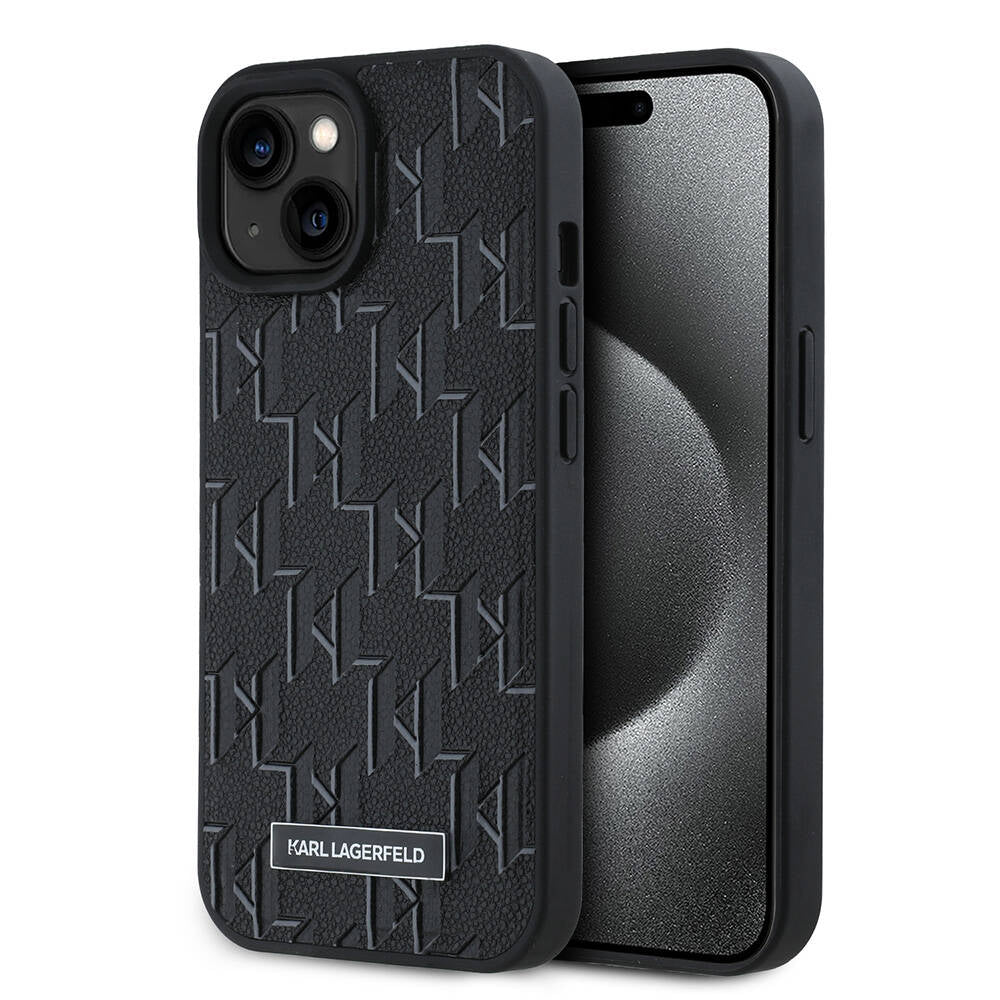 iPhone 15 Kılıf Karl Lagerfeld Orijinal Lisanslı M-safe Şarj Özellikli KL Yazılı Hot Stamp Kılıf