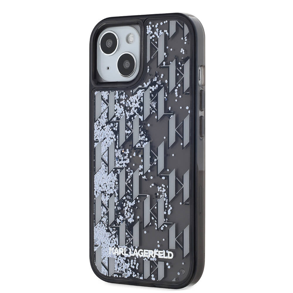 iPhone 15 Kılıf Karl Lagerfeld Orijinal Lisanslı Simli KL Yazılı Monogram Gradıent Kılıf