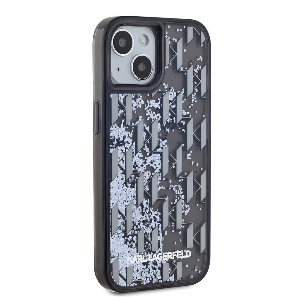 iPhone 15 Kılıf Karl Lagerfeld Orijinal Lisanslı Simli KL Yazılı Monogram Gradıent Kılıf