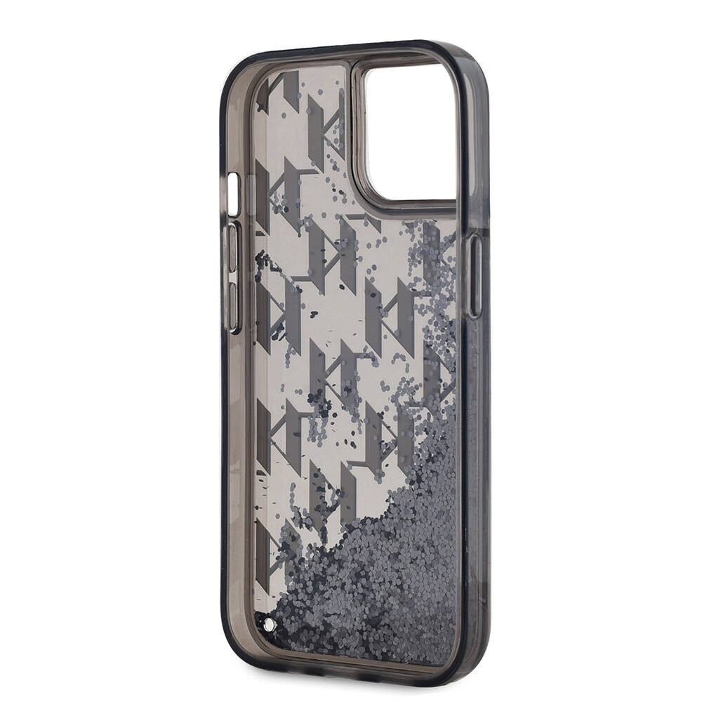 iPhone 15 Kılıf Karl Lagerfeld Orijinal Lisanslı Simli KL Yazılı Monogram Gradıent Kılıf