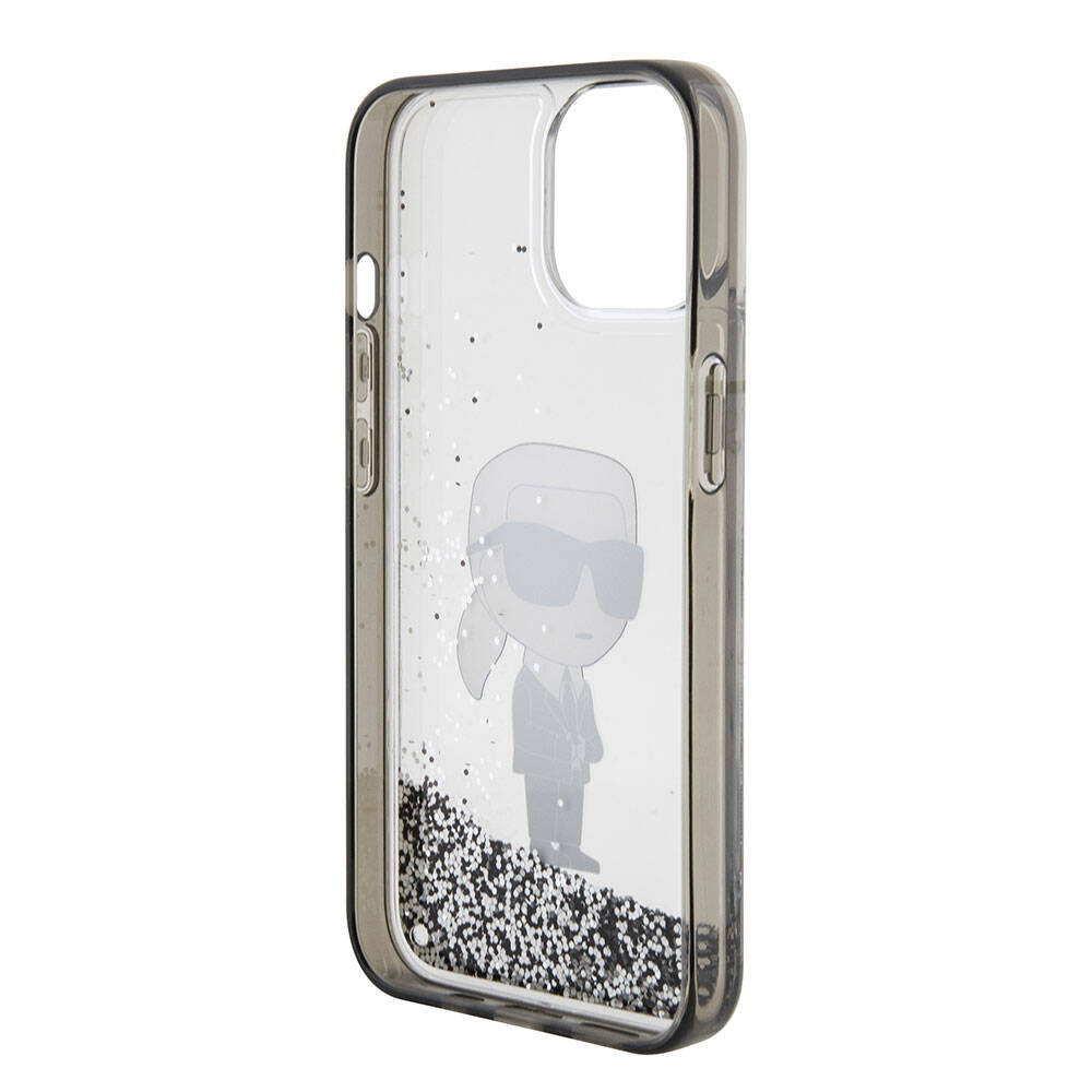 iPhone 15 Kılıf Karl Lagerfeld İkonik Sıvılı Glitter Orijinal Lisanslı Kılıf