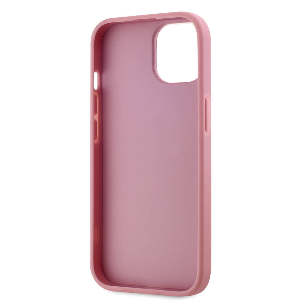 iPhone 15 Kılıf Karl Lagerfeld orijinal Lisanslı 3D KL Yazılı Tüylü Arka Yüzey Saffiano Rhinestones Kılıf