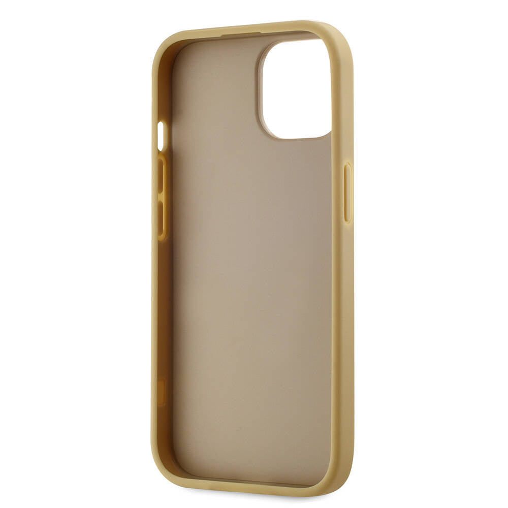 iPhone 15 Kılıf Karl Lagerfeld orijinal Lisanslı 3D KL Yazılı Tüylü Arka Yüzey Saffiano Rhinestones Kılıf