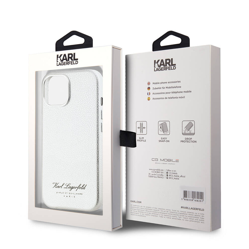 iPhone 15 Kılıf Karl Lagerfeld orijinal Lisanslı KL Yazılı Hotel Kılıf