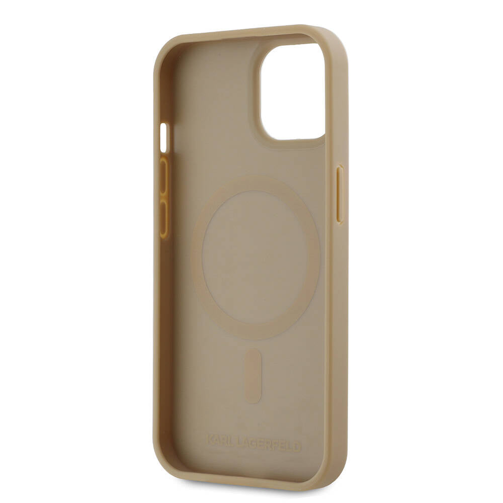 iPhone 15 Kılıf Karl Lagerfeld orijinal Lisanslı M-safe Şarj Özellikli KL Yazılı Hot Stamp Kılıf