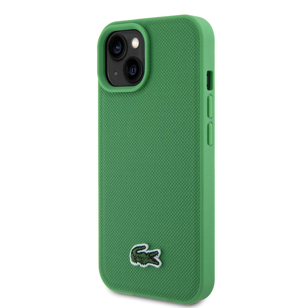 iPhone 15 Kılıf Lacoste Orijinal Lisanslı PU Pike Desenli Arka Yüzey İkonik Timsah Dokuma Logolu Kılıf