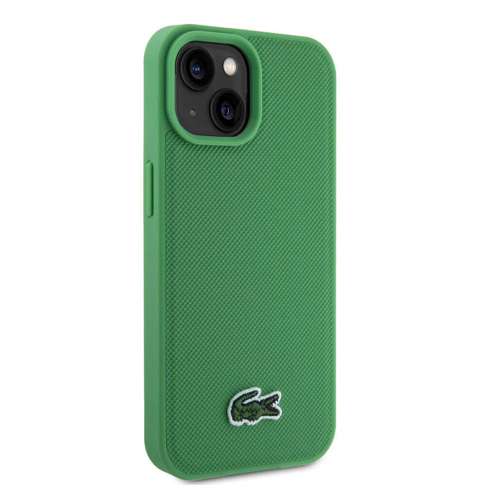 iPhone 15 Kılıf Lacoste Orijinal Lisanslı PU Pike Desenli Arka Yüzey İkonik Timsah Dokuma Logolu Kılıf