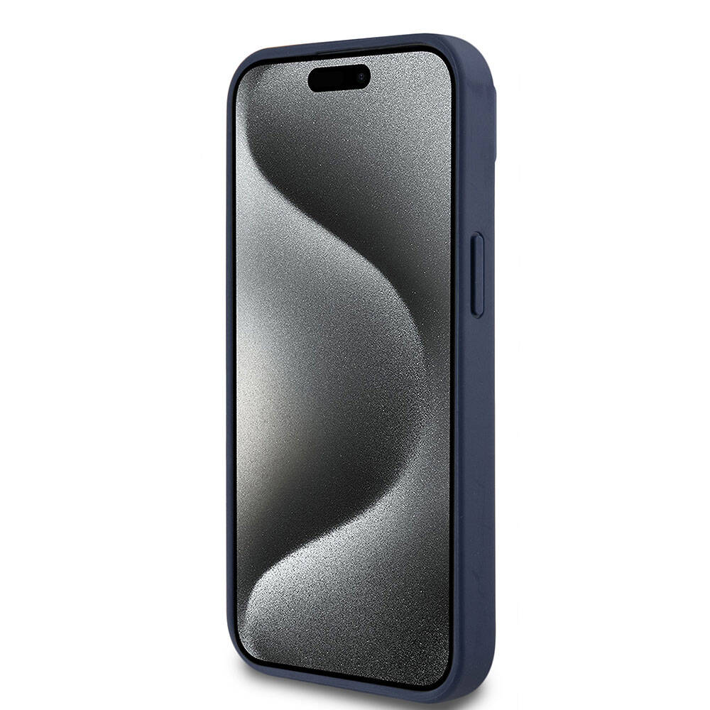 iPhone 15 Kılıf Lacoste orijinal Lisanslı M-safe Şarj Özellikli PU Deri Görünümlü Karışık Monogram Desenli Kılıf