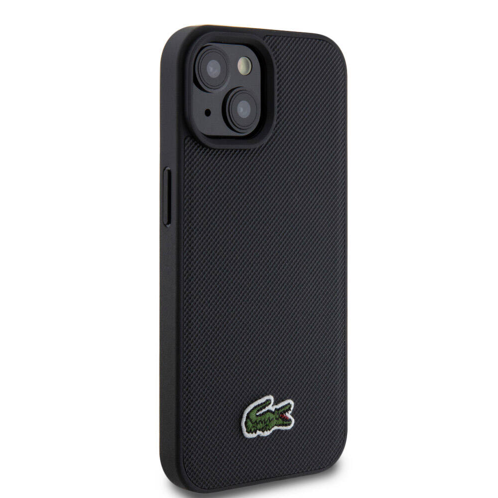 iPhone 15 Kılıf Lacoste orijinal Lisanslı PU Pike Desenli Arka Yüzey İkonik Timsah Dokuma Logolu Kılıf