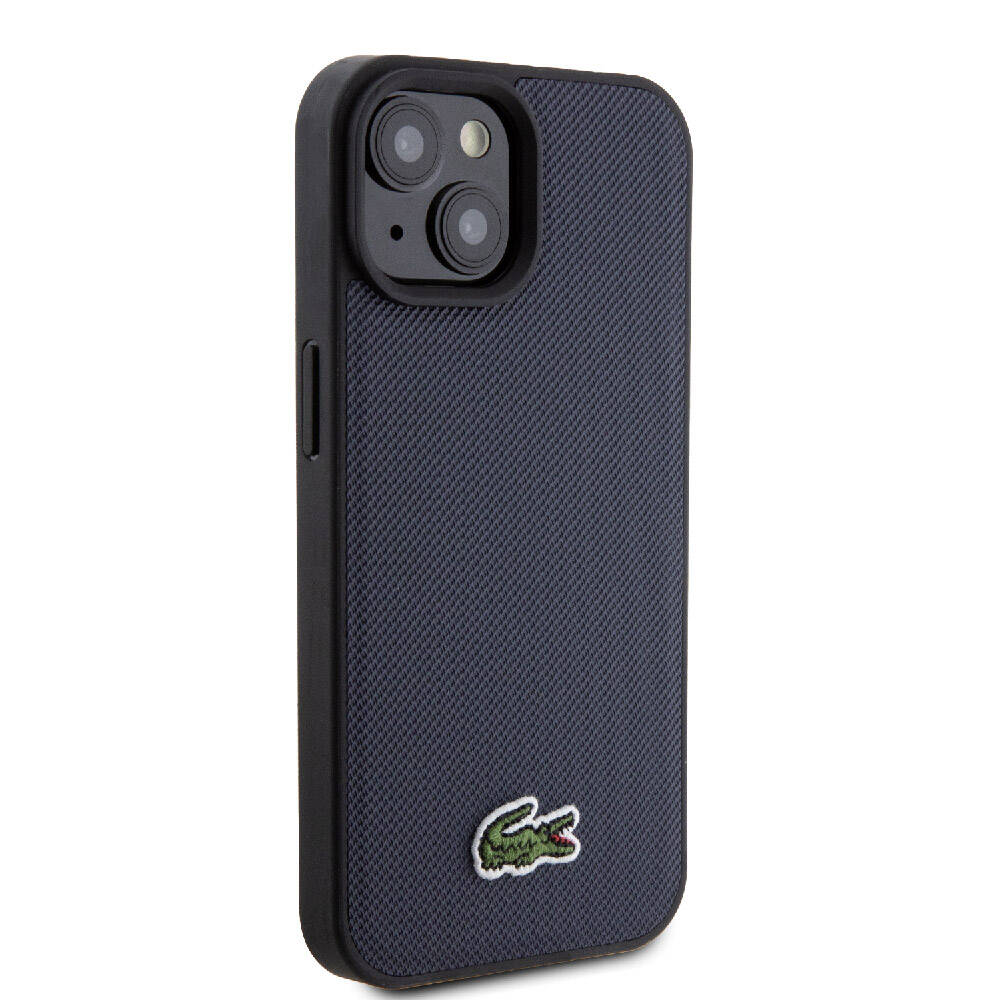 iPhone 15 Kılıf Lacoste orijinal Lisanslı PU Pike Desenli Arka Yüzey İkonik Timsah Dokuma Logolu Kılıf
