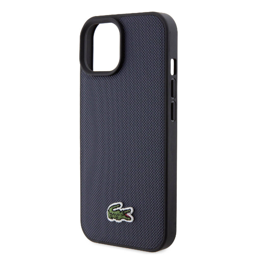 iPhone 15 Kılıf Lacoste orijinal Lisanslı PU Pike Desenli Arka Yüzey İkonik Timsah Dokuma Logolu Kılıf