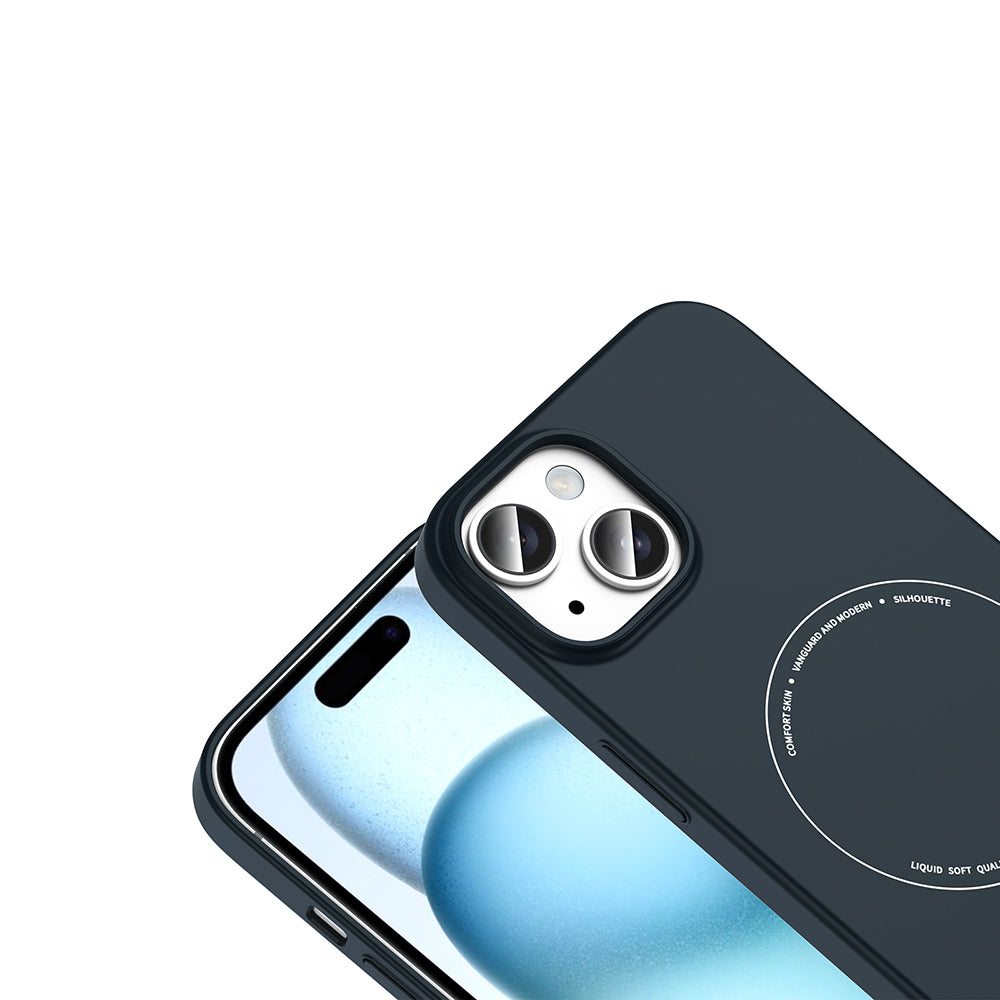 iPhone 15 Kılıf M-Safe Şarj Özellikli Kamera Korumalı Zore Elio Sert PC Kılıf