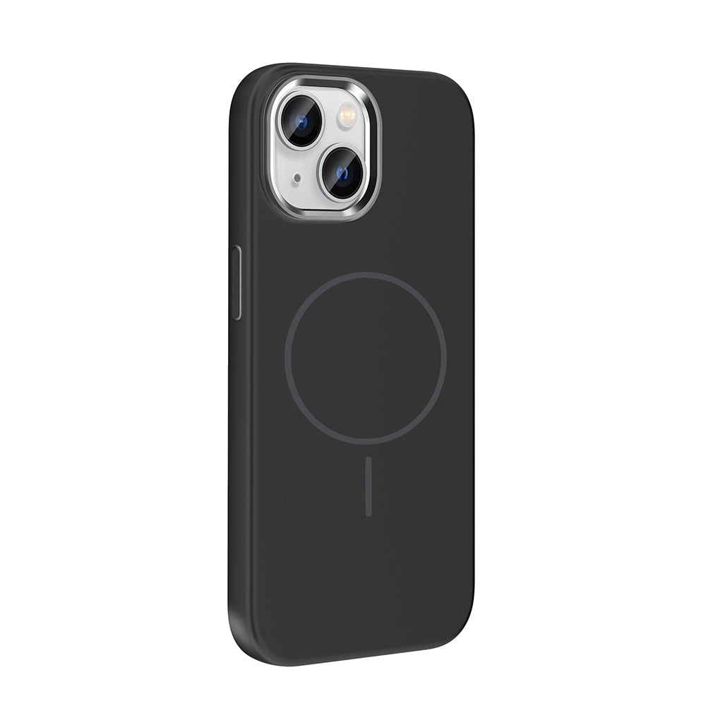 iPhone 15 Kılıf M-Safe Şarj Özellikli Metal Kamera Çerçeveli Zore Edi Silikon Kılıf