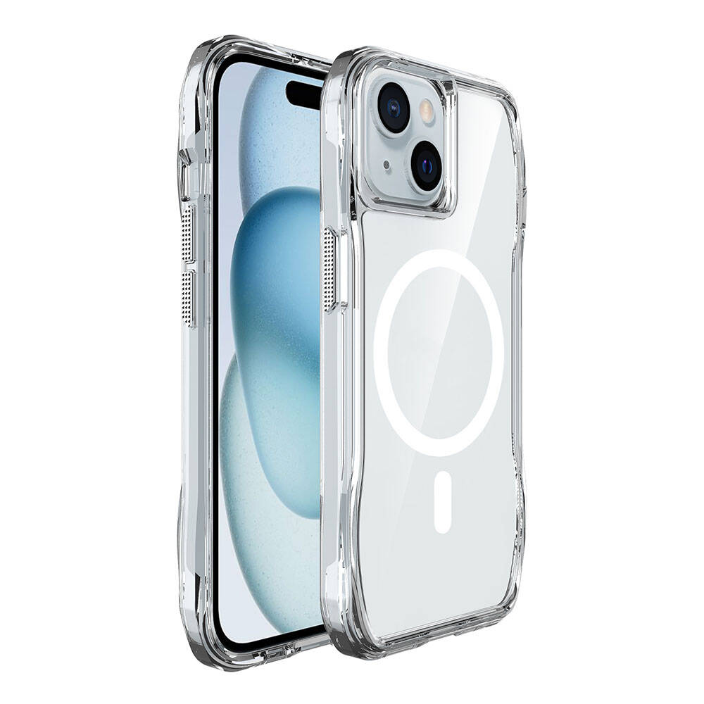 iPhone 15 Kılıf M-safe Şarj Özellikli Airbagli Şeffaf Zore İncek Kılıf