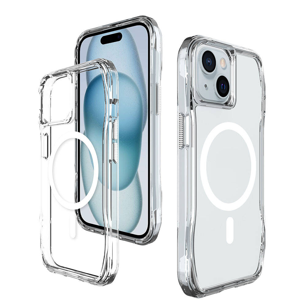 iPhone 15 Kılıf M-safe Şarj Özellikli Airbagli Şeffaf Zore İncek Kılıf