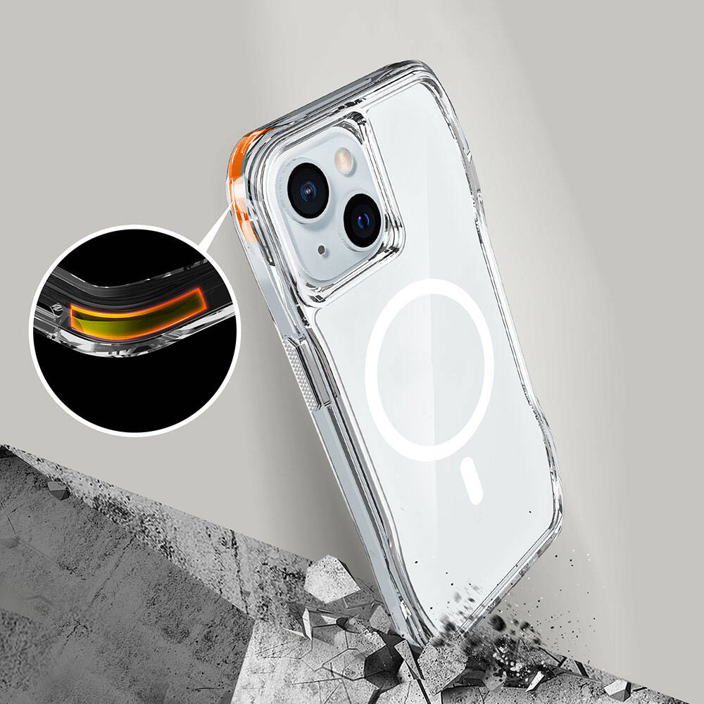 iPhone 15 Kılıf M-safe Şarj Özellikli Airbagli Şeffaf Zore İncek Kılıf