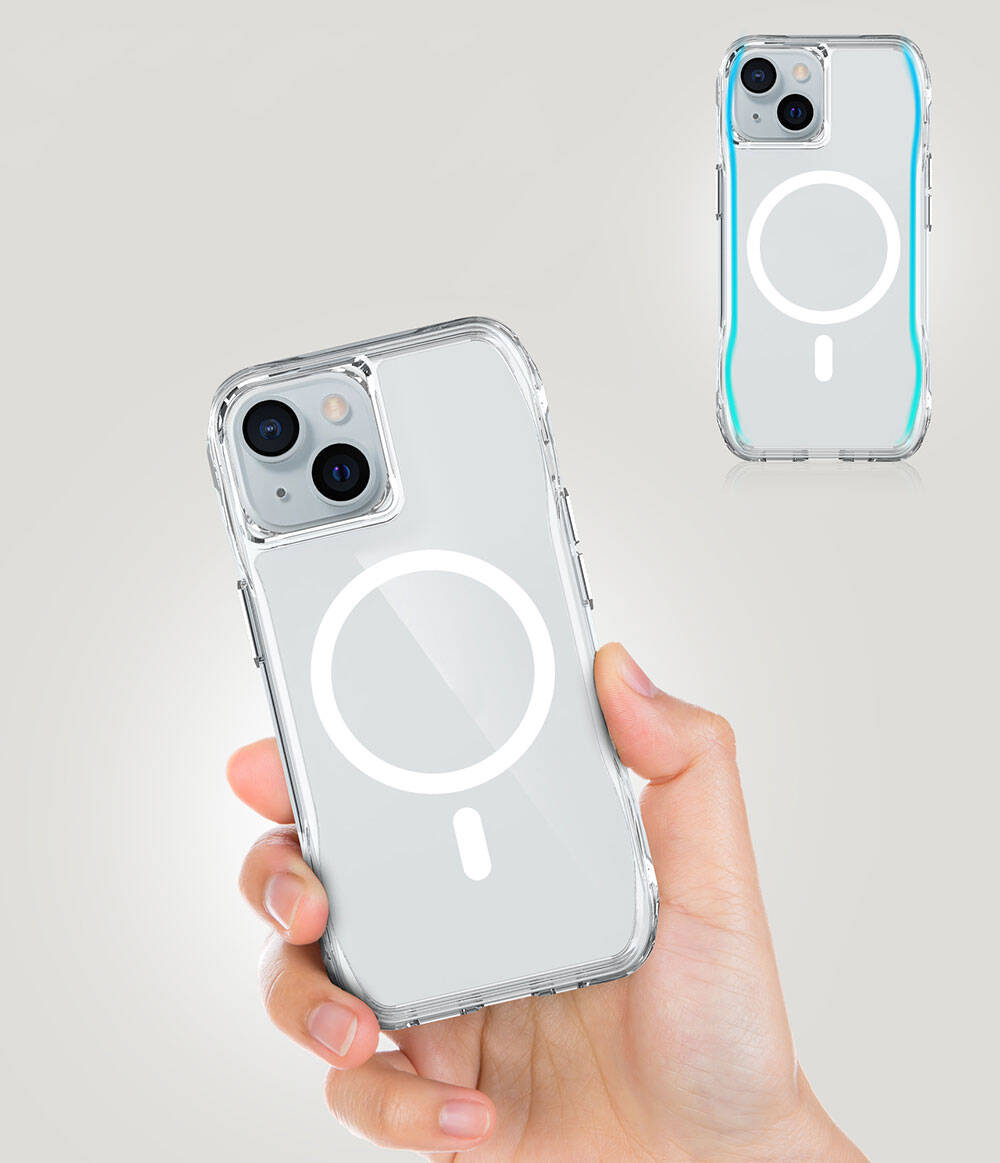 iPhone 15 Kılıf M-safe Şarj Özellikli Airbagli Şeffaf Zore İncek Kılıf