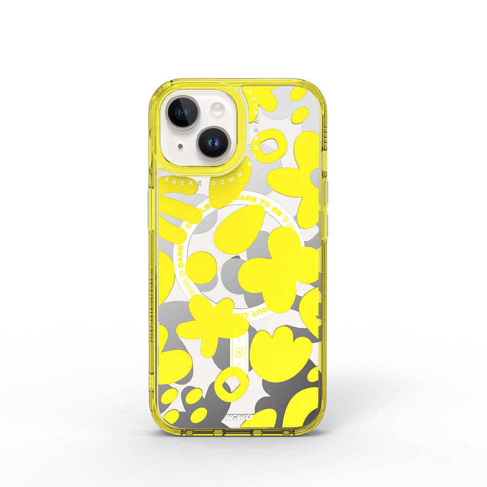 iPhone 15 Kılıf M-safe Şarj Özellikli Boya Desenli Wiwu Fluorescent G Serisi Kılıf