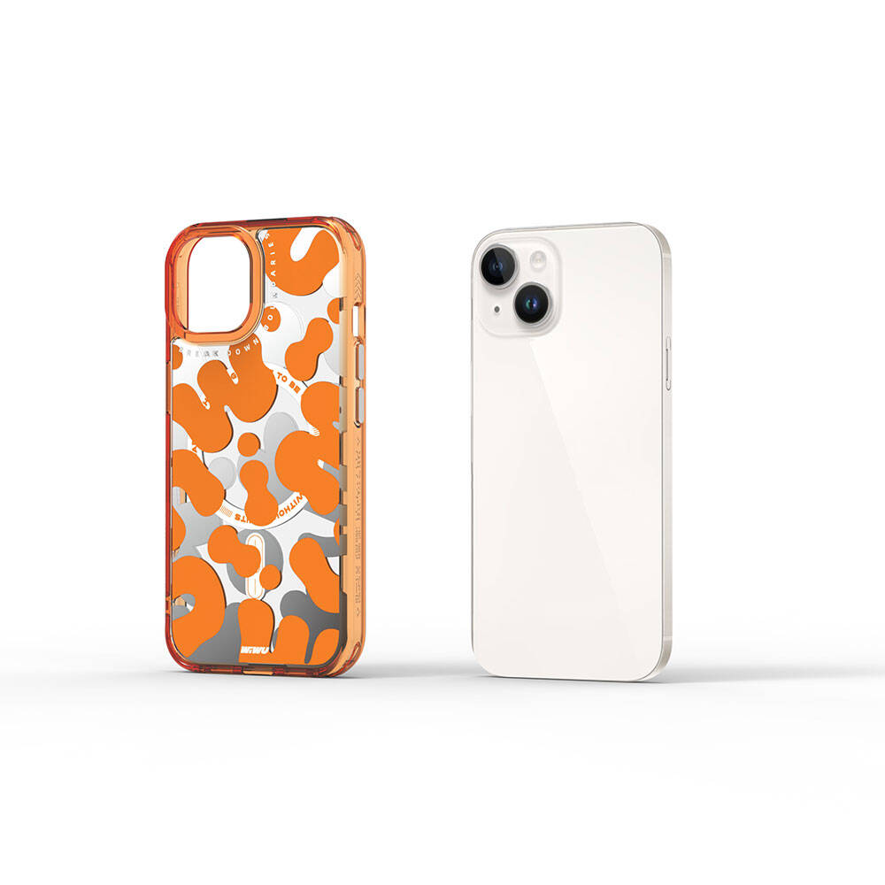 iPhone 15 Kılıf M-safe Şarj Özellikli Boya Desenli Wiwu Fluorescent G Serisi Kılıf