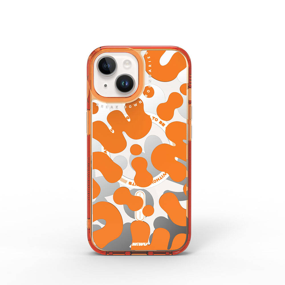 iPhone 15 Kılıf M-safe Şarj Özellikli Boya Desenli Wiwu Fluorescent G Serisi Kılıf