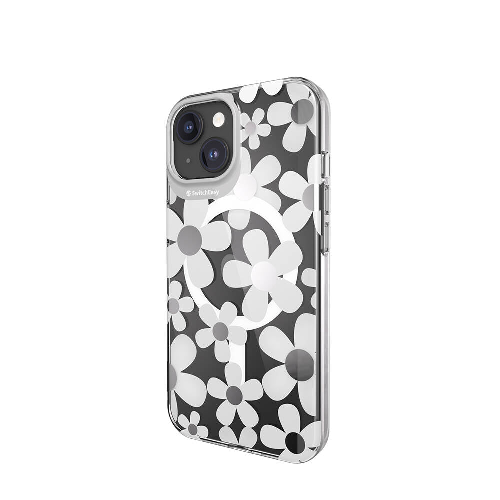 iPhone 15 Kılıf M-safe Şarj Özellikli Çift IMD Baskılı Lisanslı Switcheasy Artist-M Fleur Kılıf