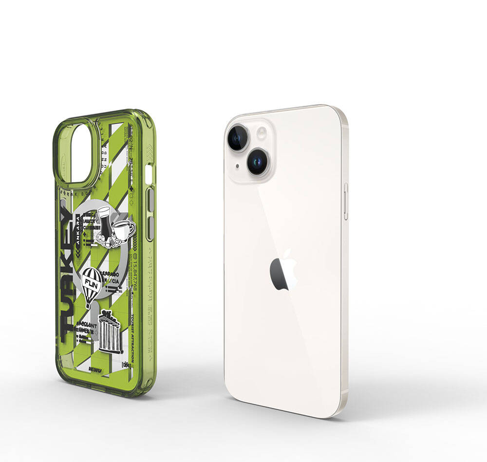 iPhone 15 Kılıf M-safe Şarj Özellikli Desenli Wiwu Turkey A Serisi Kılıf